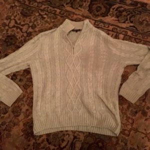 Sage Green Jeanne Pierre Cable Knit Quarter-Zip